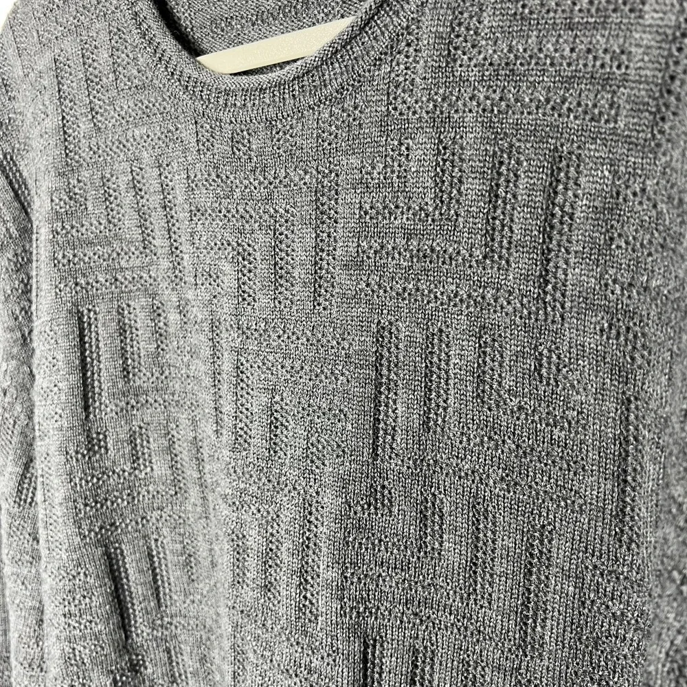 Ledbury Mens Extra Fine Merino Gray Cable Knit Made in Italy - Picture 5 of 10